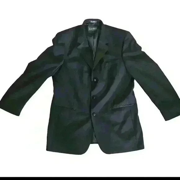 Ralph Lauren Mens Black Green Label Classic Formal Suit Jacket 44L